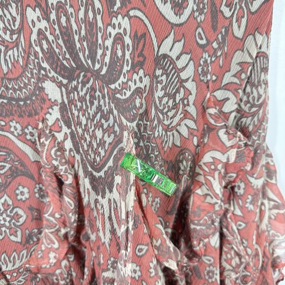 Charter Club Skirt Womens 6 Silk Boho Gypsy 90s Fairy Grunge Peasant Floral FLAW - Picture 6 of 9